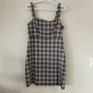 Hollister Black and Cream Checkered Mini Dress